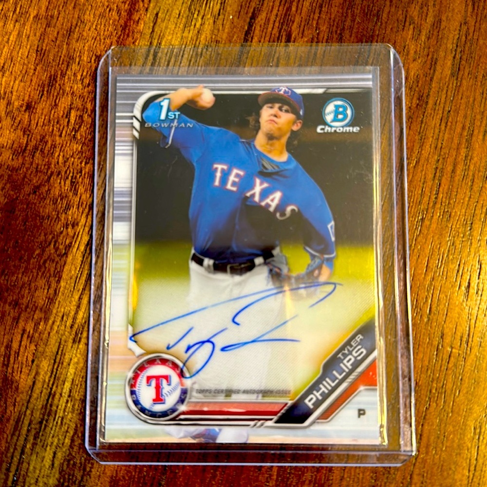 2019 Bowman Chrome Phillies Tyler Phillips 1st Autograph Rookie On Card Auto RC